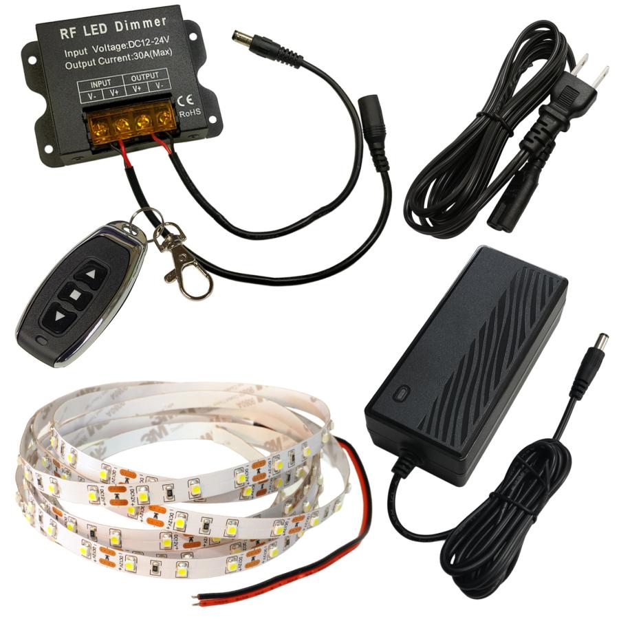 LEDテープライト 10m 1本 非防水 1チップ 間接照明 取付簡単 リモコン