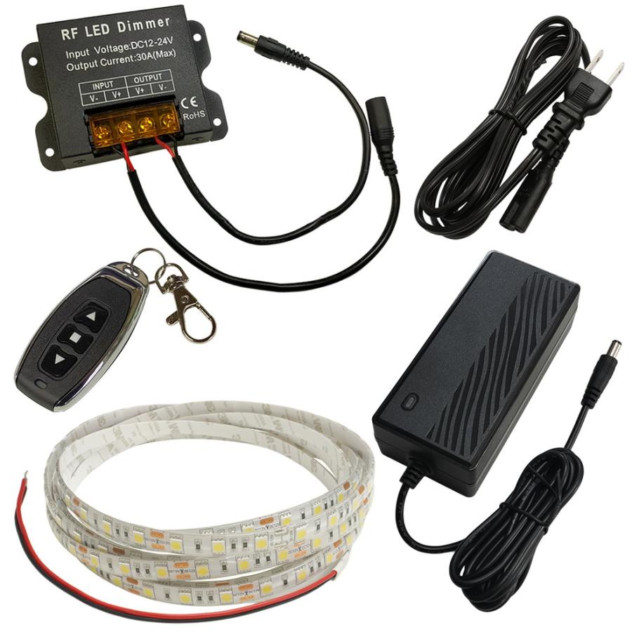 LEDテープライト 2.5m 1本 非防水 3チップ 間接照明 取付簡単 リモコン