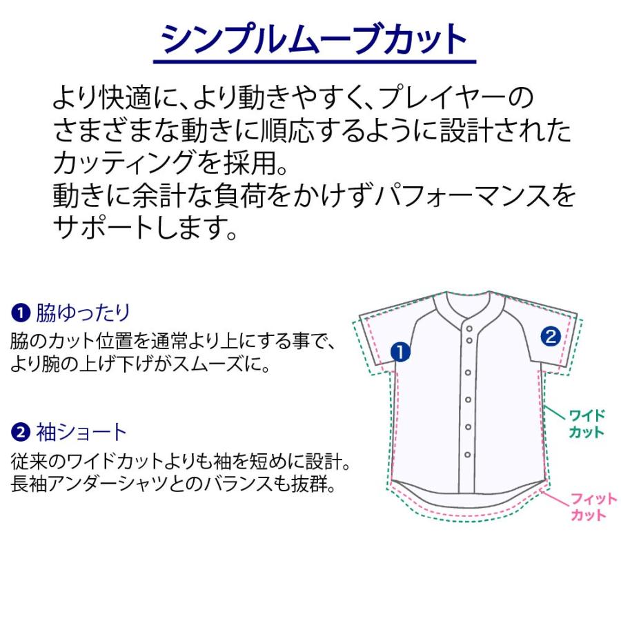 レワード 野球 ユニフォーム オーダー ストライプメッシュ フルオープンシャツ  背番号・ネーム他 マーキング できます（別料金）UFS-141｜kaito1997｜04