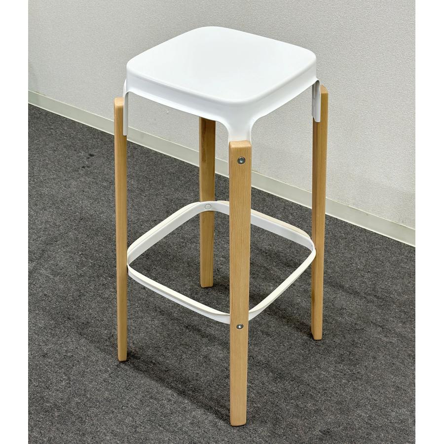 マジス■スティールウッド　スツール　高さ78cm　ホワイト　カウンターチェア マジス□スティールウッド スツール 高さ78cm ホワイト カウンターチェア
