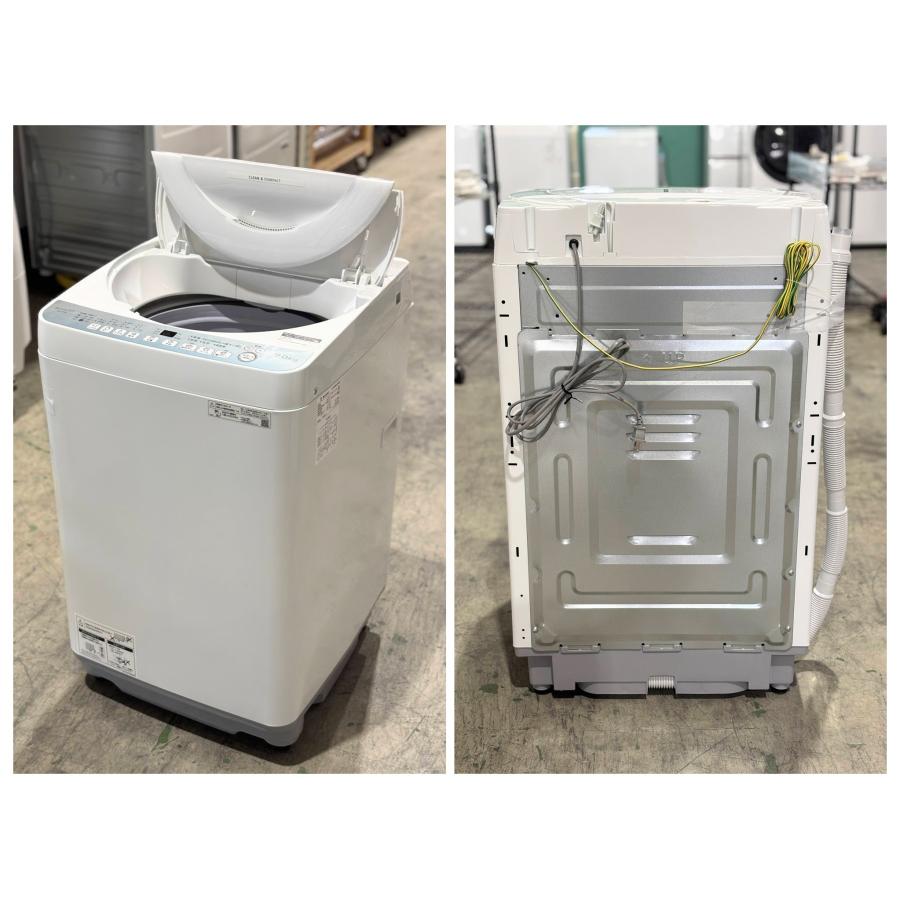 □SHARP/シャープ□全自動洗濯機 7kg ES-T714-W 2021年製☆埼玉発送