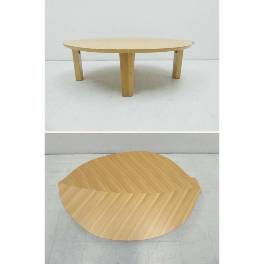 □瀬戸内漆器□木の葉 このは リーフ型 リビングテーブル 折畳 
