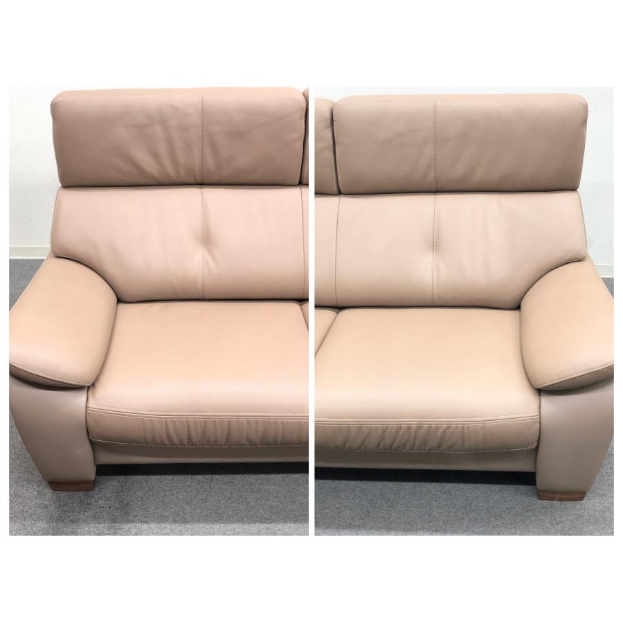□カリモク家具□ZW7312 2人掛ソファロング 幅168cm ベージュ系 2022年
