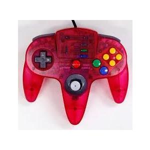 送料無料】【中古】N64 アスキーパッド64クリアピンク N64