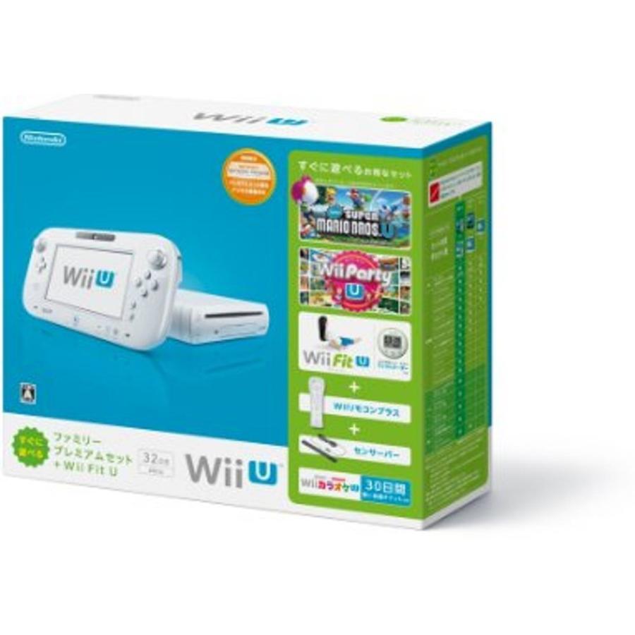 【送料無料】【中古】Wii U すぐに遊べるファミリープレミアムセット+Wii Fit U(シロ)(バランスWiiボード非同梱)（箱説付き