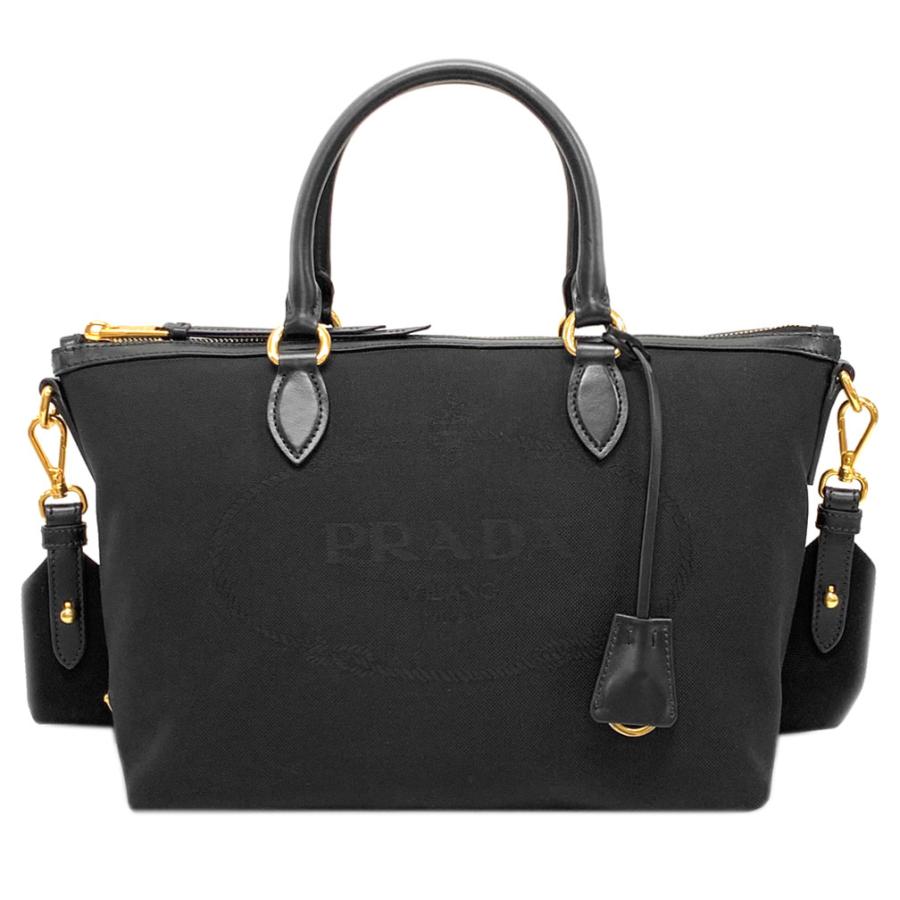 プラダ バッグ PRADA 2WAY ハンドバッグ ロゴ ジャガード ネロ 