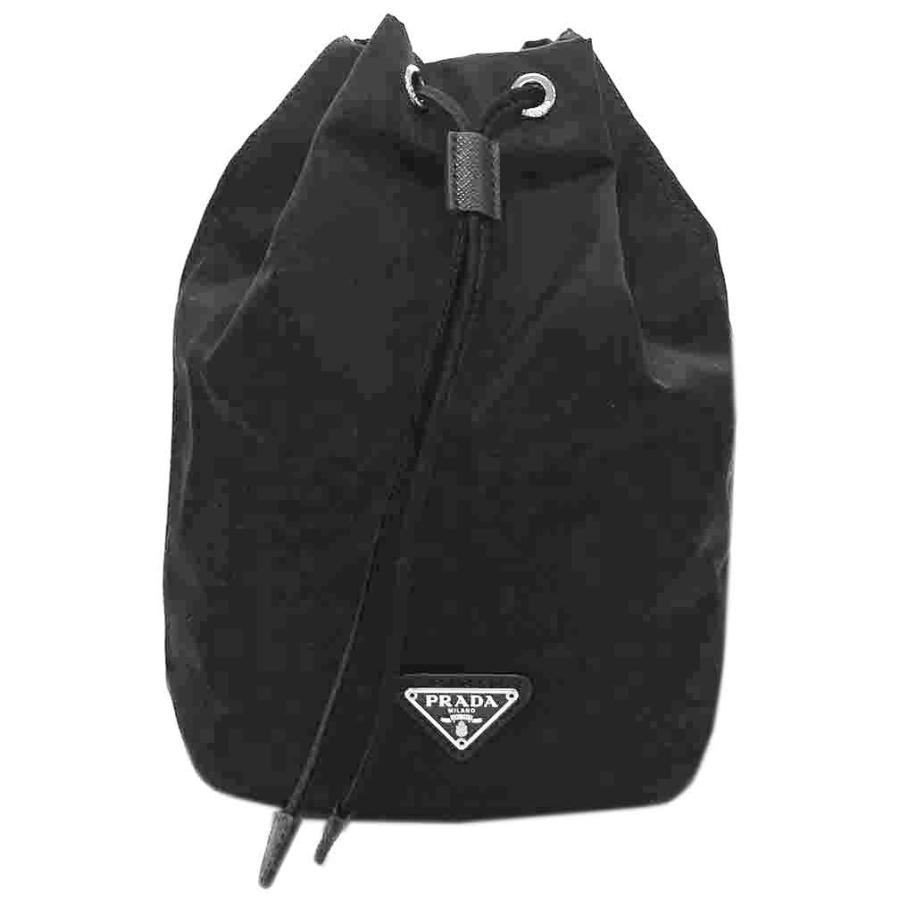プラダ ポーチ 1NA369 PRADA コスメポーチ 巾着 三角プレート付き