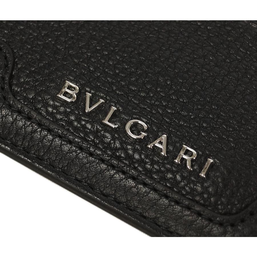 ブルガリ カードケース 33404 BVLGARI シンプル名刺入れ シルバーロゴ グレインレザー ブラック 新品｜kaitsukedoh｜05