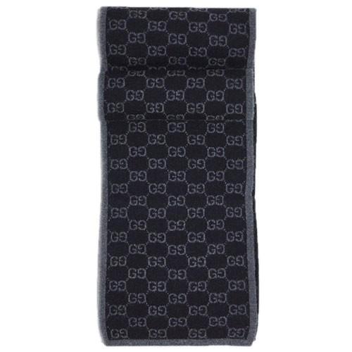 正規店購入　GUCCI GGパターン マフラー ブラック　男女兼用 Gucci GGパターン マフラー ブラック