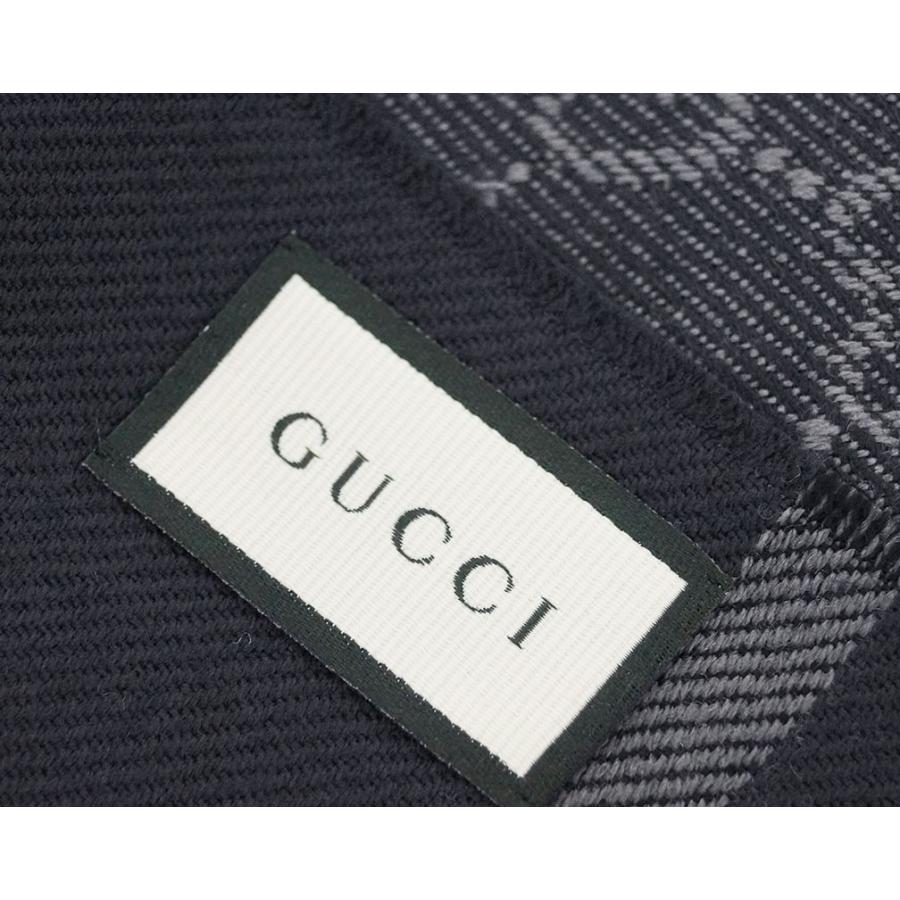 グッチ ストール 544619-4061 GUCCI マフラー GGパターン ウール100％ ネイビー アウトレット 新品｜kaitsukedoh｜09