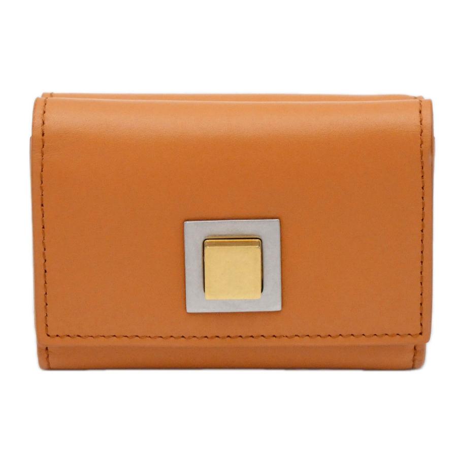 ボッテガヴェネタ三つ折り財布オレンジ