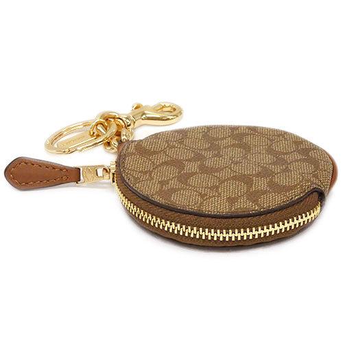COACH] キーホルダー サーキュラー コインポーチ 89987（カーキ） 