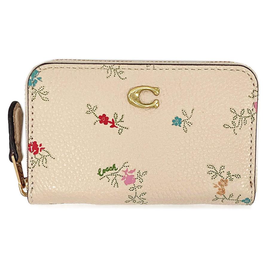 コーチ カードコインケース C6726B4/IY スモール ジップ アラウンド カードケース ウィズ アンティーク フローラル プリント