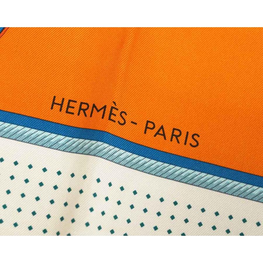 エルメス スカーフ H003156S09 HERMES ソルド カレ90 シルク LES VOITURES オレンジ 20116 新品｜kaitsukedoh｜08