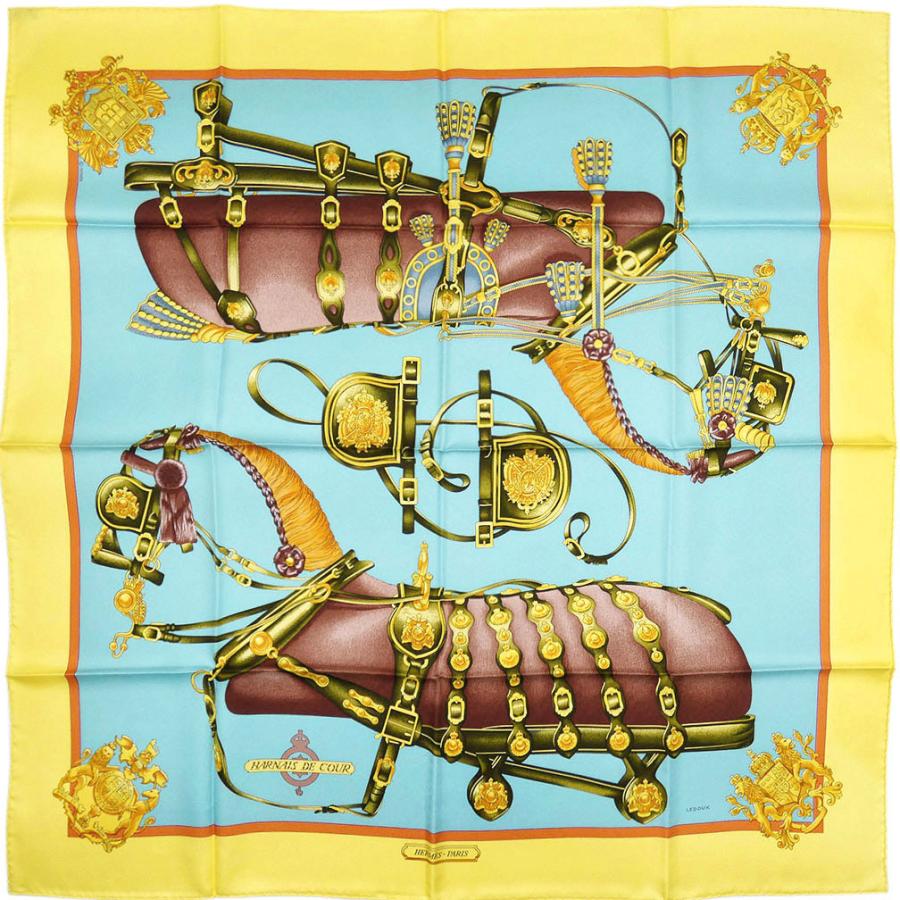 エルメス スカーフ HERMES ソルド カレ 90 シルク HARNAIS DE COUR 