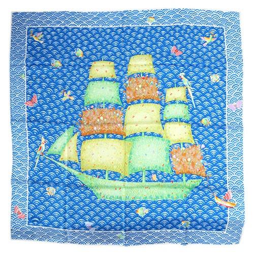 HERMÈS★カレ90 BATEAU FLEURI エルメス スカーフ HERMES ソルド カレ 90 シルク BATEAU FLEURI