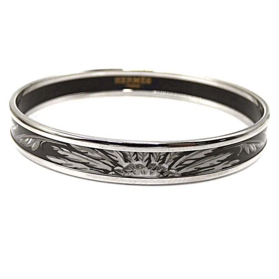 美品 エルメス エマイユPM バングル ブレスレット 黒 ブラック ユニ