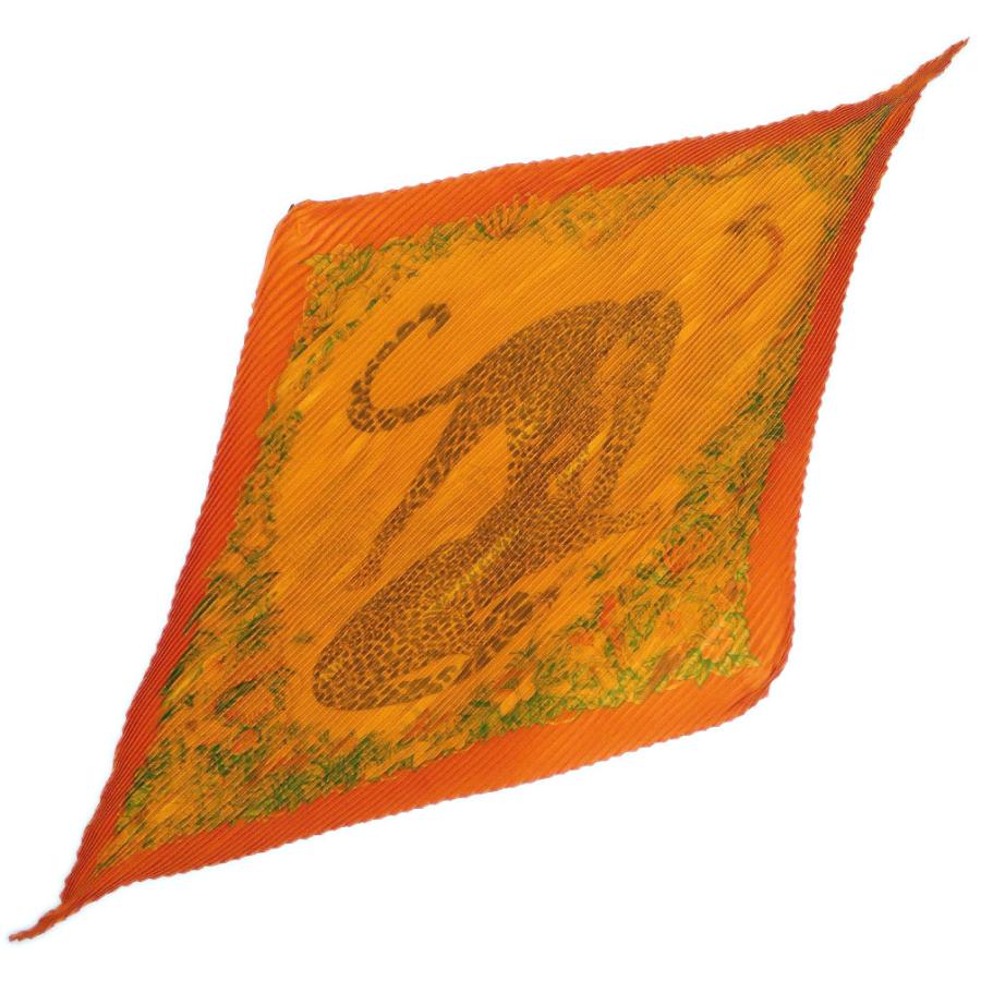 極美品 エルメス スカーフ HERMES シルク プリーツスカーフ JUNGLE 