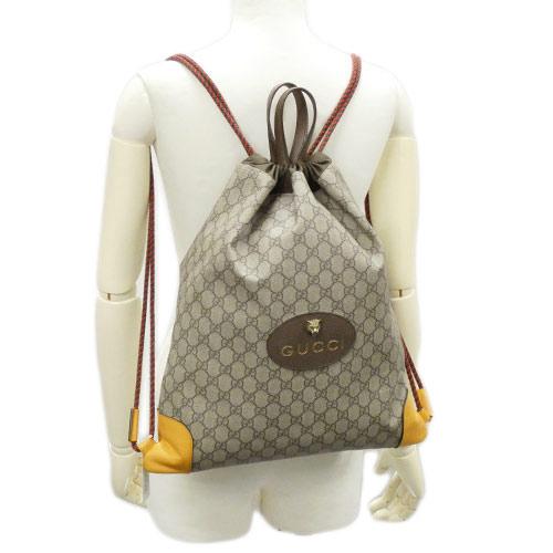 GUCCIGGスプリームxレザー ドローストリング バッグパック