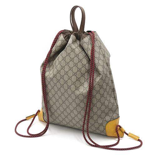 GUCCIGGスプリームxレザー ドローストリング バッグパック