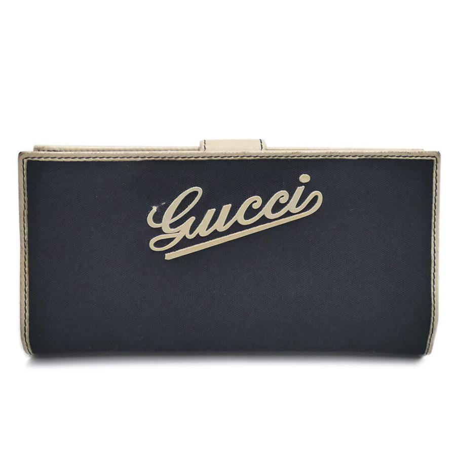 GUCCI 長財布 レザー 箱・ショップカード有 グッチGUCCI長財布 - レザー×プラスチック 黒 財布