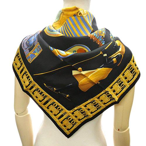 美品 エルメス スカーフ HERMES カレ90 シルク TUTANKHAMUN 