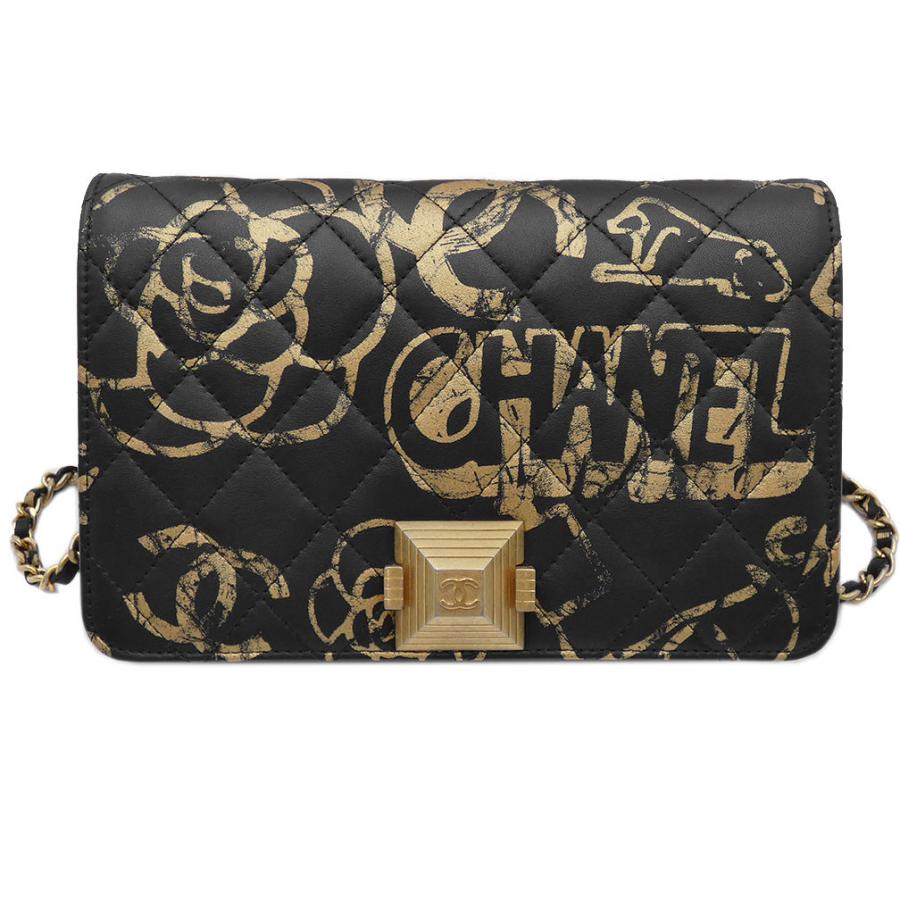 美品 エジプト限定 シャネル バッグ CHANEL ラムスキン グラフィティ 