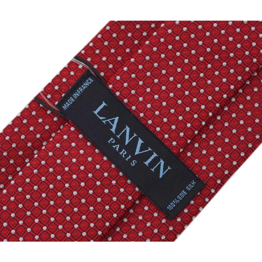 ランバン LANVIN メンズ ネクタイ ジャガード デザイン ドット シルク100％ レッド/ホワイト/ボルドー 30601 新品｜kaitsukedoh｜07