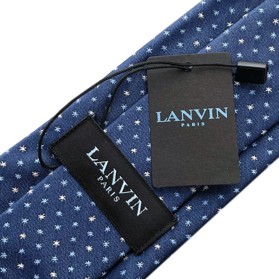 ランバン ネクタイ LANVIN メンズ ジャガード デザイン シルク100％ ネイビー/ブルー 03801 新品｜kaitsukedoh｜06