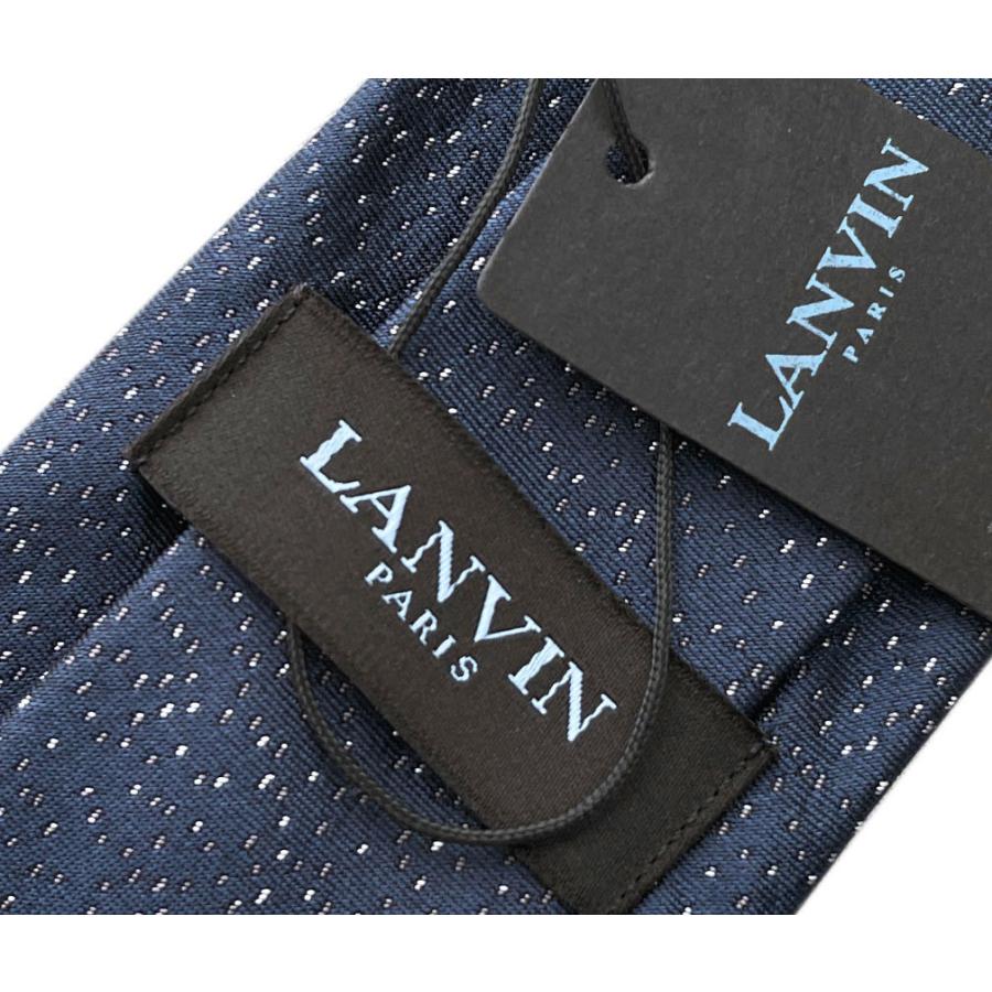 ランバン ネクタイ LANVIN メンズ ジャガード デザイン シルク100％ ネイビー/グレー 03803 新品｜kaitsukedoh｜06