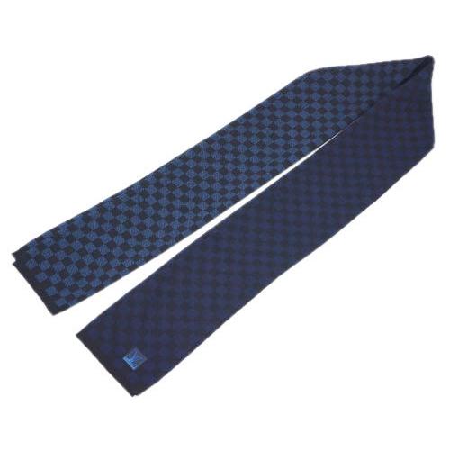 ルイヴィトン マフラー M77047 エシャルプ・プティ ダミエ ブルー