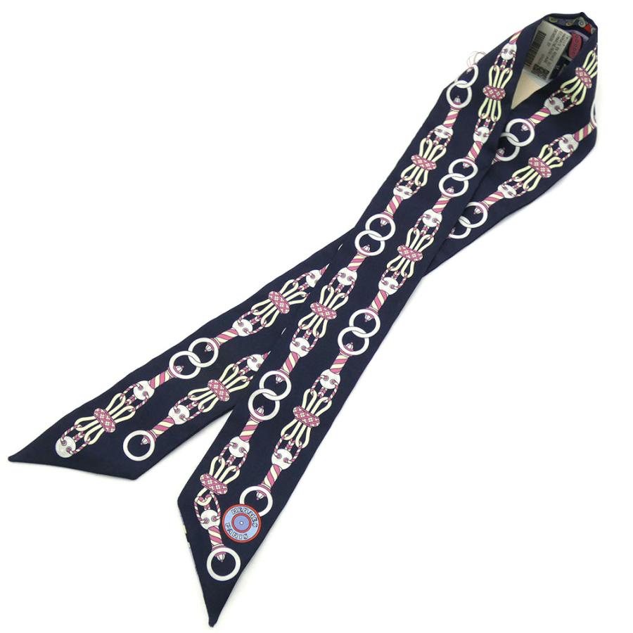 極美品 エルメス スカーフ HERMES シルク ツイリー Harnais en Rosace  