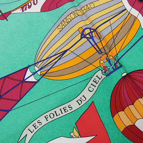 エルメス スカーフ HERMES カレ90 シルク LES FOLIES DU CIEL 大空の 