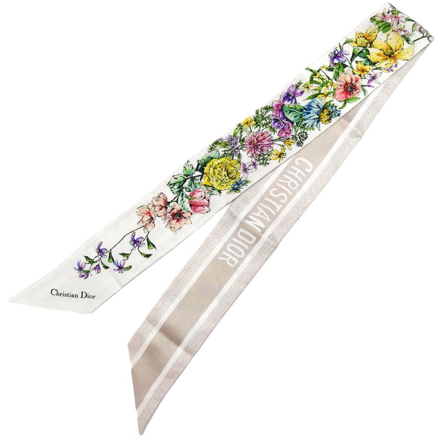 美品 クリスチャンディオール スカーフ シルク ミッツァ フラワー 花柄 