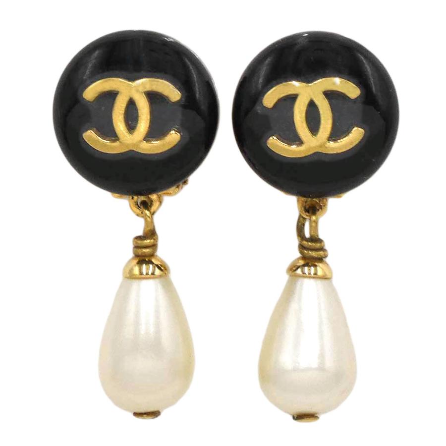 シャネル アクセサリー CHANEL イヤリング ココマーク パール ブラック 