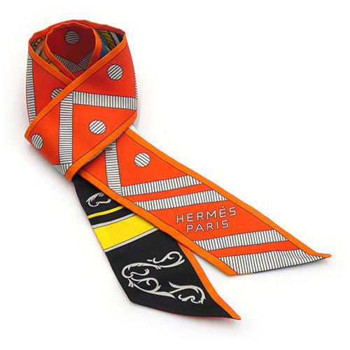 極美品 エルメス スカーフ HERMES シルク100% ツイリー BALADE EN 