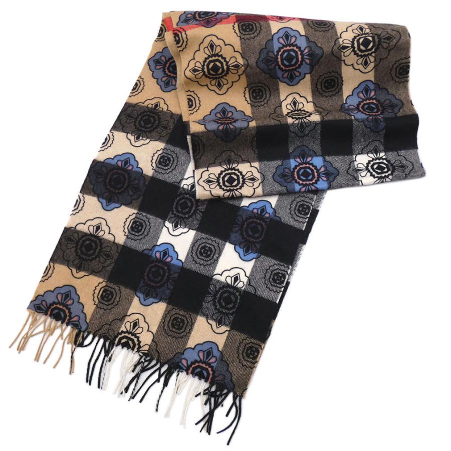 未使用 バーバリー マフラー BURBERRY カシミヤ ノバチェック フリンジ 