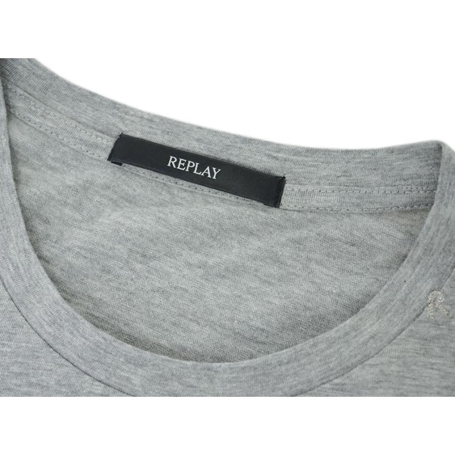 リプレイ Tシャツ W3791L REPLAY レディース 半袖 丸首 REPLAY ロゴプリント グレーメランジ Sサイズ 新品｜kaitsukedoh｜05