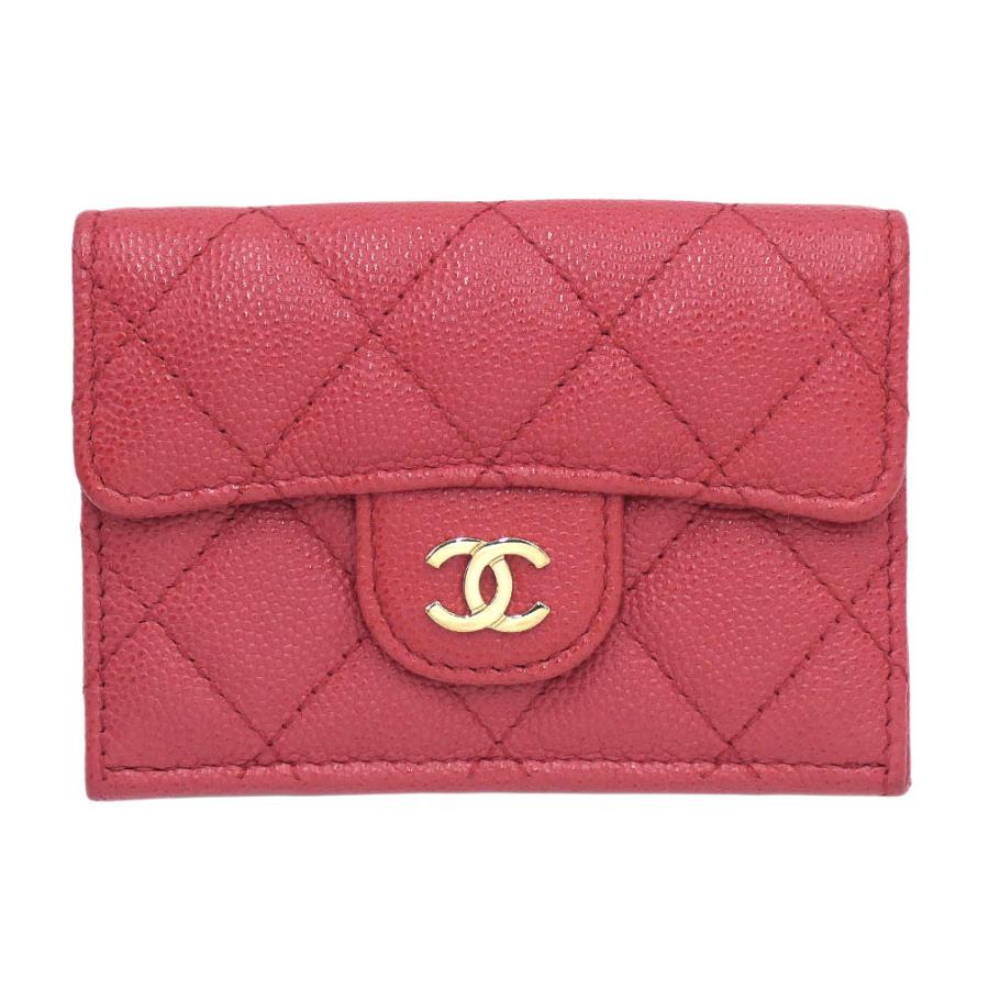 シャネル 財布 CHANEL 三つ折り財布 キャビアスキン マトラッセ 