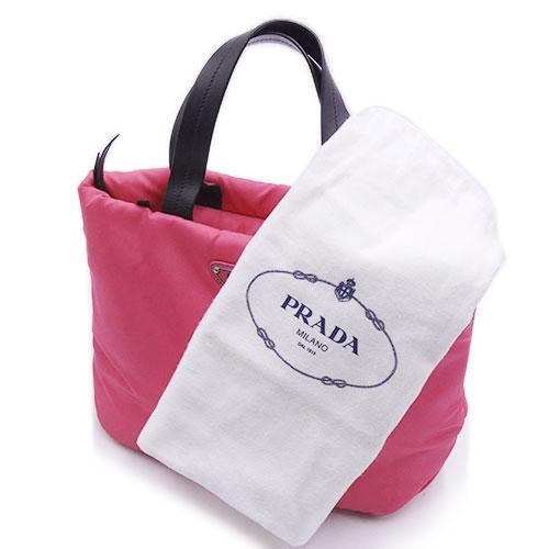 美品 プラダ バッグ PRADA テスートxレザー 2WAY ハンドバッグ ショルダーバッグ ピンクxブラック レディース 1BG266｜kaitsukedoh｜13