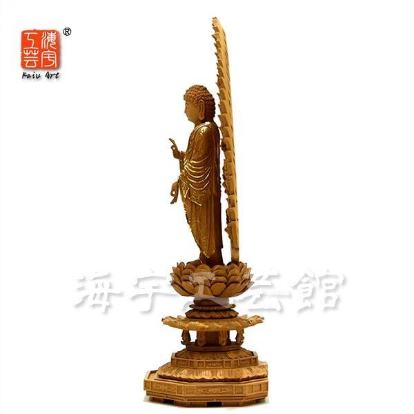 阿弥陀如来立像 6寸 #298 八角台座 宝相華唐草 ◆白檀 木彫 仏像 楽天市場】【ポイントアップ+クーポン】仏像 総桧 六角台座 座