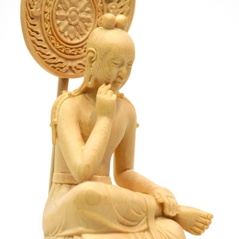 木彫り仏像 【中宮寺形菩薩半跏像(伝如意輪観音)】 桧木 高 木彫り仏像 【中宮寺形菩薩半跏像(伝如意輪観音)】 桧木 高