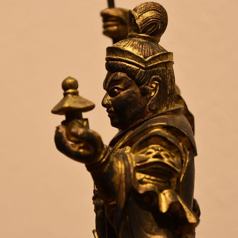木彫り仏像 【毘沙門天像】 檀木(ダンモク) 古美色 立5.0寸 「武道 木彫り仏像 【毘沙門天像】 檀木(ダンモク) 古美色 立5.0寸 「武道