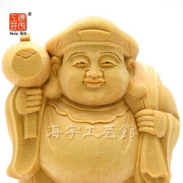 木彫り仏像 桧木【大黒天立像】 立3.0寸 総高20cm 開運招福・五穀豊穣