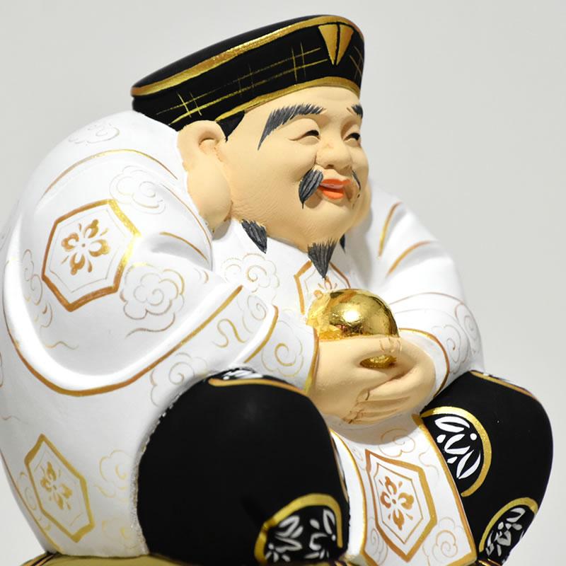 開運招福-木彫り 仏像 【宝珠大黒天（大国主神）】 桧木 坐2.5寸 極