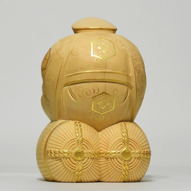 開運招福-木彫り 仏像 【宝珠大黒天（大国主神）】 桧木 坐2.5寸 金泥