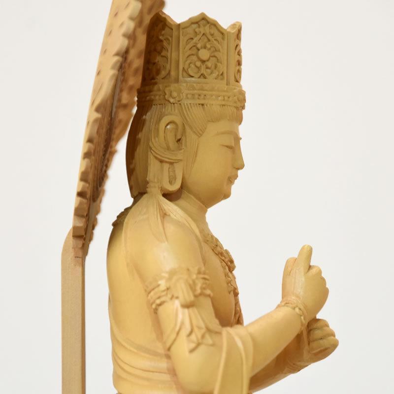 木彫り仏像 【大日如来立像】 柘植（つげ） 立5.0寸 : 海宇工芸