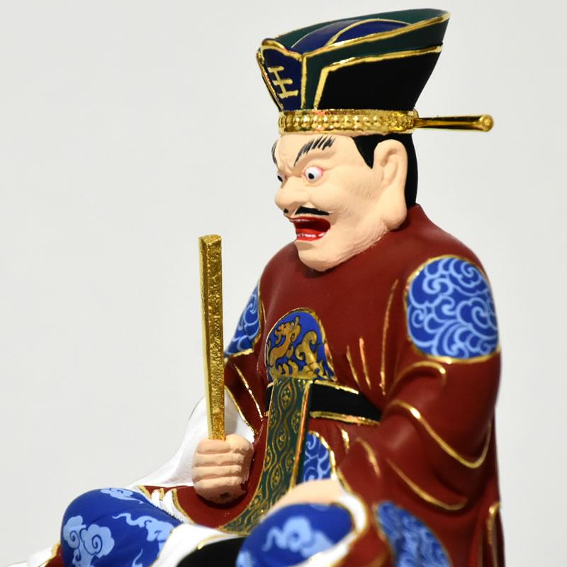 井波彫刻　総檜材　仏教工芸品　木彫仏像　仏師手仕上げ品 地獄の主　閻魔大王座像 楽天市場】木彫り 仏像 【閻魔大王】 桧木 坐4.5寸 金泥仕様 総