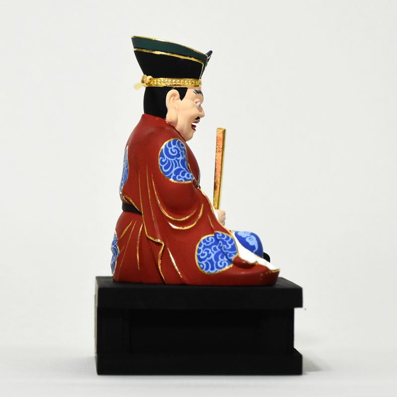木彫り 仏像 【閻魔大王】 桧木 坐2.5寸 極彩色 総高約13cm : 海 木彫り 仏像 【閻魔大王】 桧木 坐2.5寸 極彩色 総高約13cm : 海