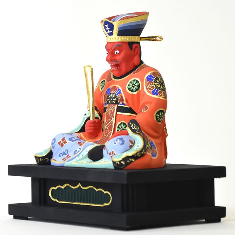 木彫り仏像 【閻魔大王】桧木 坐2.5寸 極彩−赤 総高約13cm :EMDOHZ25GSR:海宇工芸館 Yahoo!店 - 通販 ...